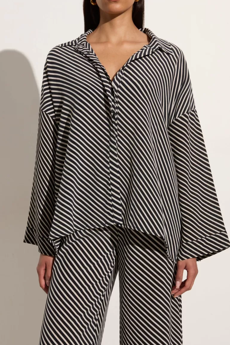 Hot Faithfull the Brand Amici Shirt Toscano Stripe Black