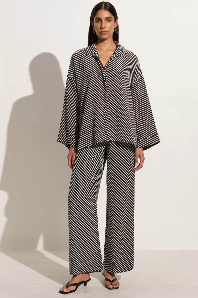 Hot Faithfull the Brand Amici Shirt Toscano Stripe Black