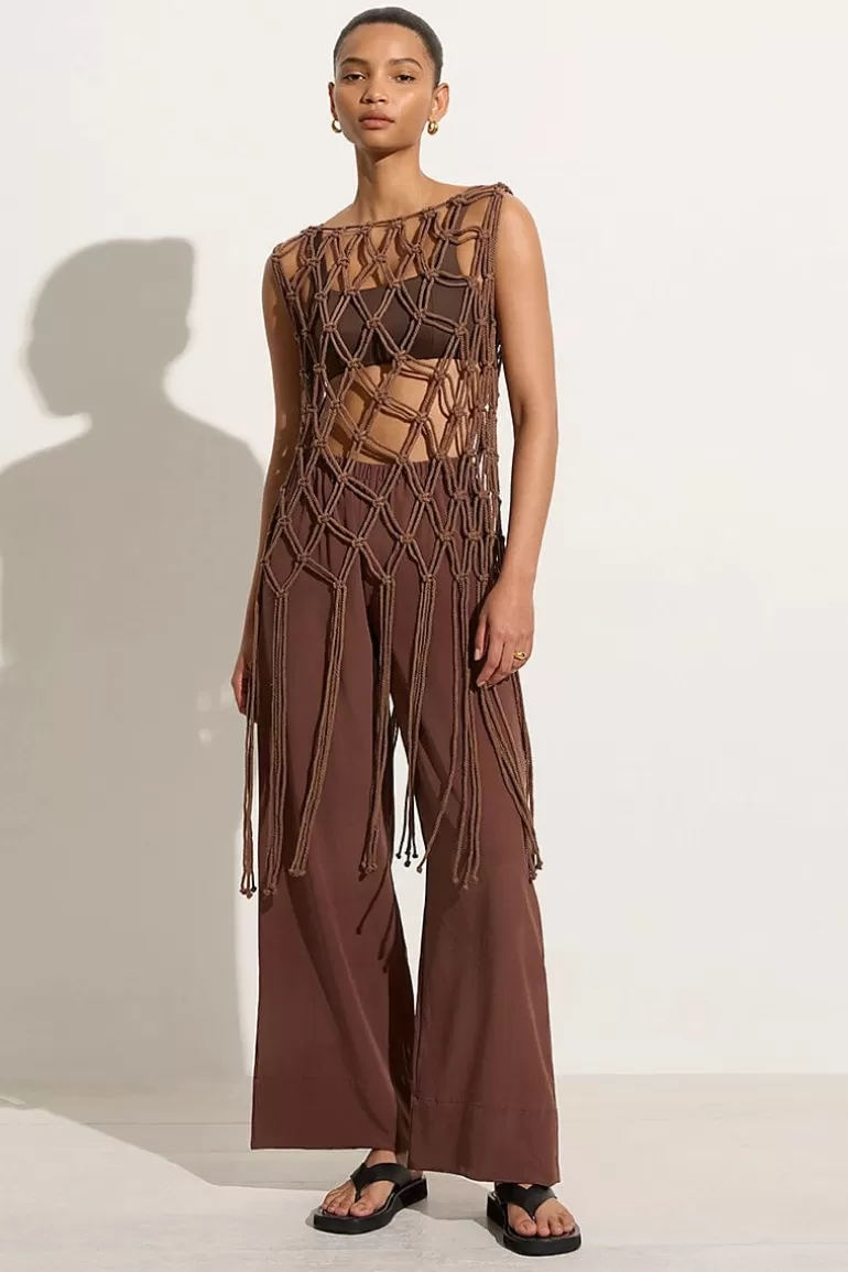 Discount Faithfull the Brand Amália Macrame Tunic Mocha - Final Sale