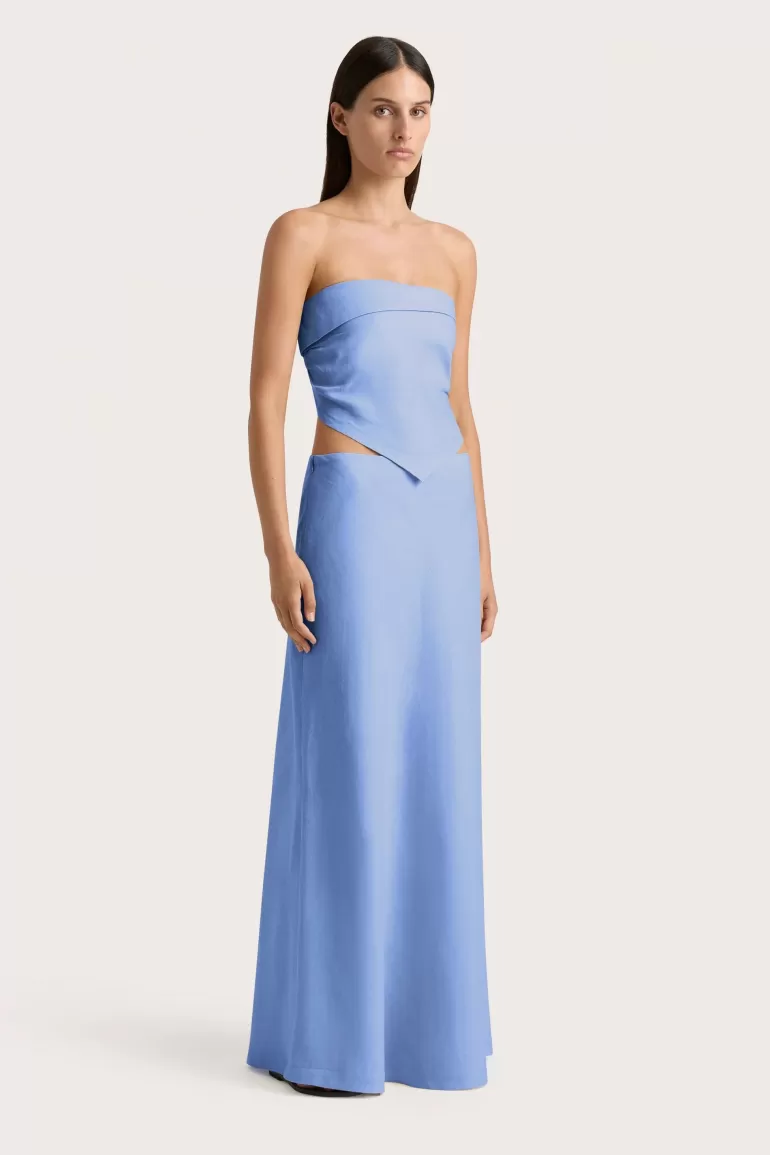 Online Faithfull the Brand Antibes Maxi Skirt Mid Blue