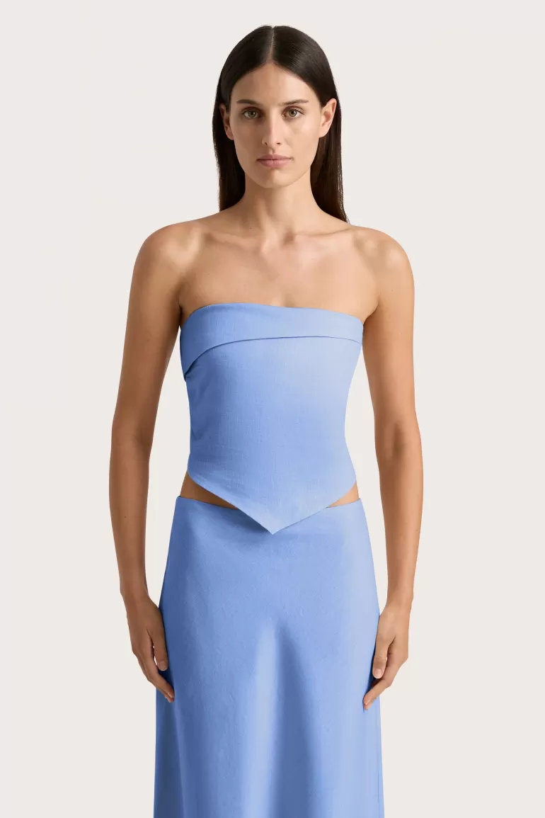 Flash Sale Faithfull the Brand Antibes Strapless Top Mid Blue