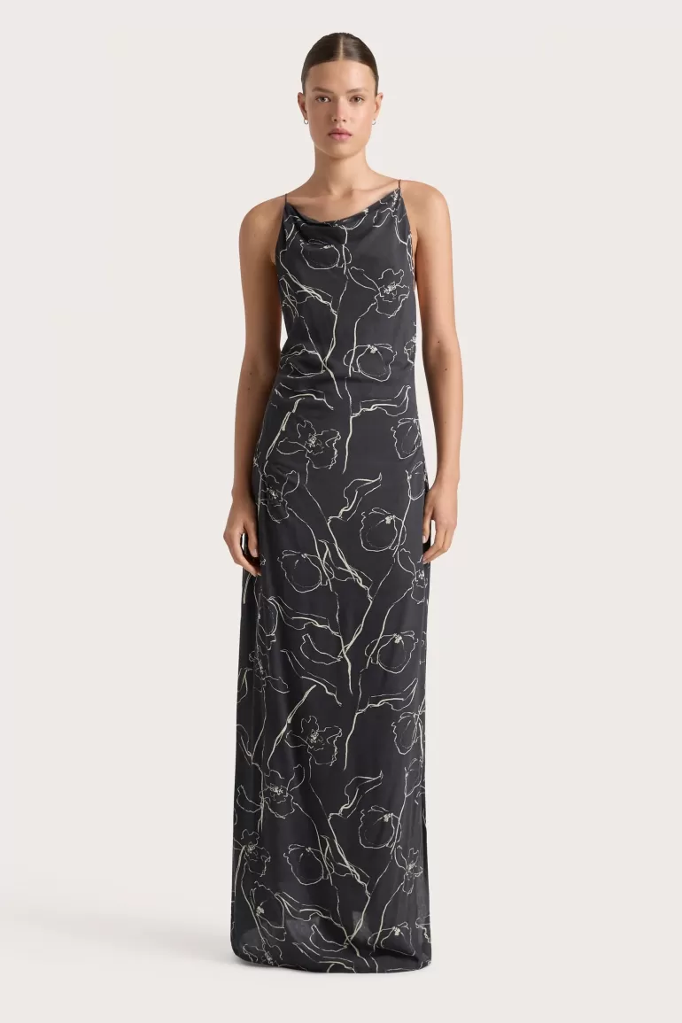 Flash Sale Faithfull the Brand Aurelie Maxi Dress Calla Charred Navy