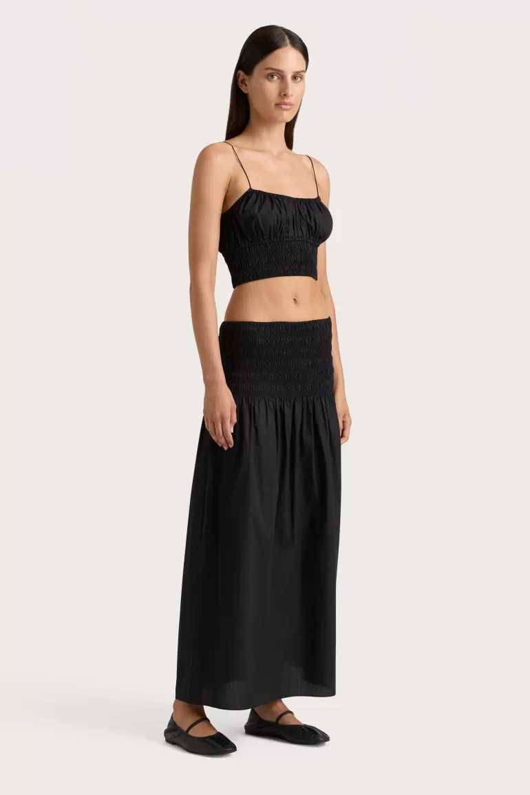 Shop Faithfull the Brand Baia Midi Skirt Black