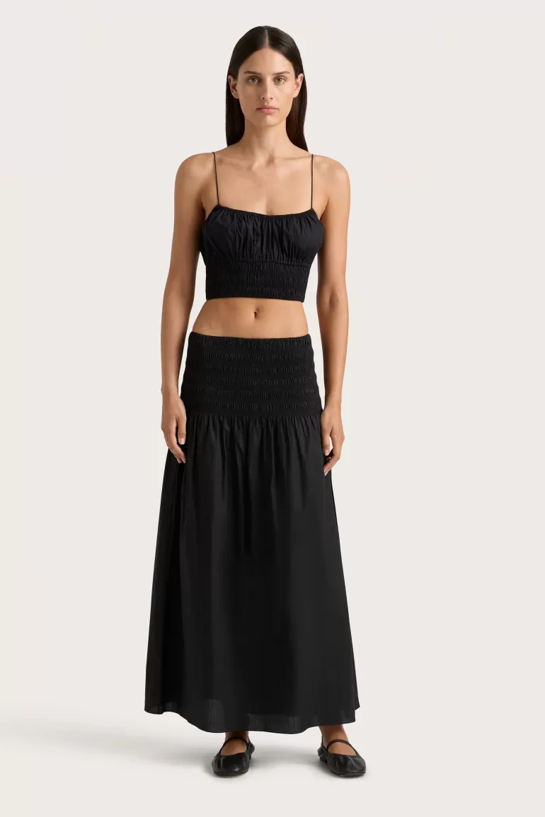 Shop Faithfull the Brand Baia Midi Skirt Black