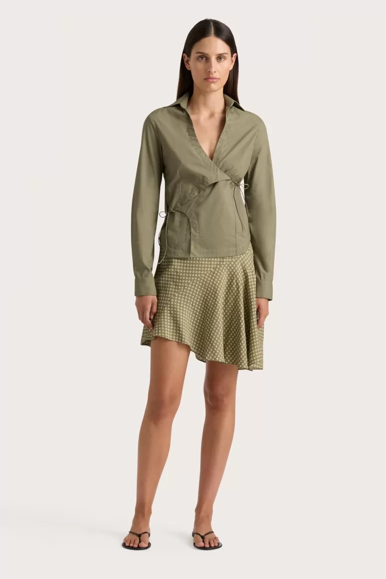 Fashion Faithfull the Brand Baia Wrap Shirt Khaki