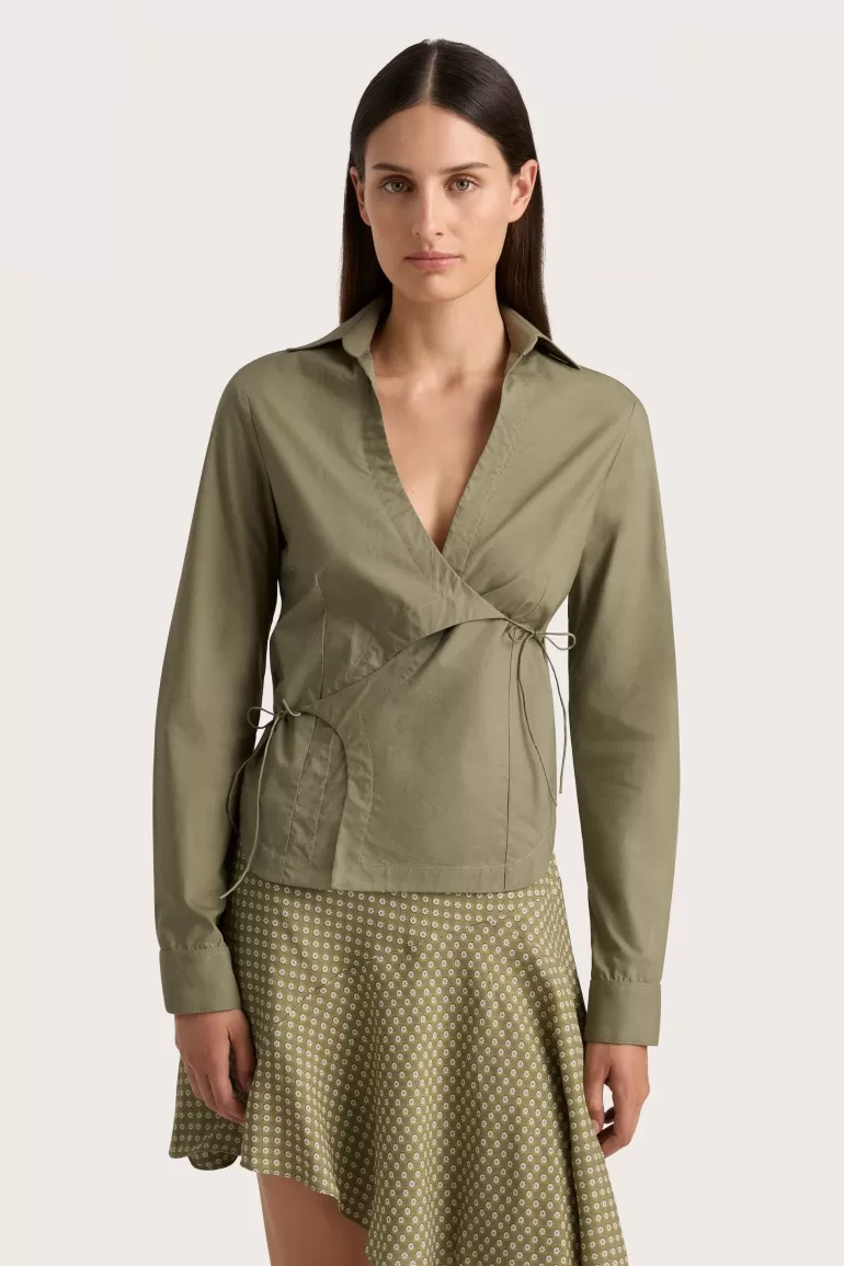 Fashion Faithfull the Brand Baia Wrap Shirt Khaki