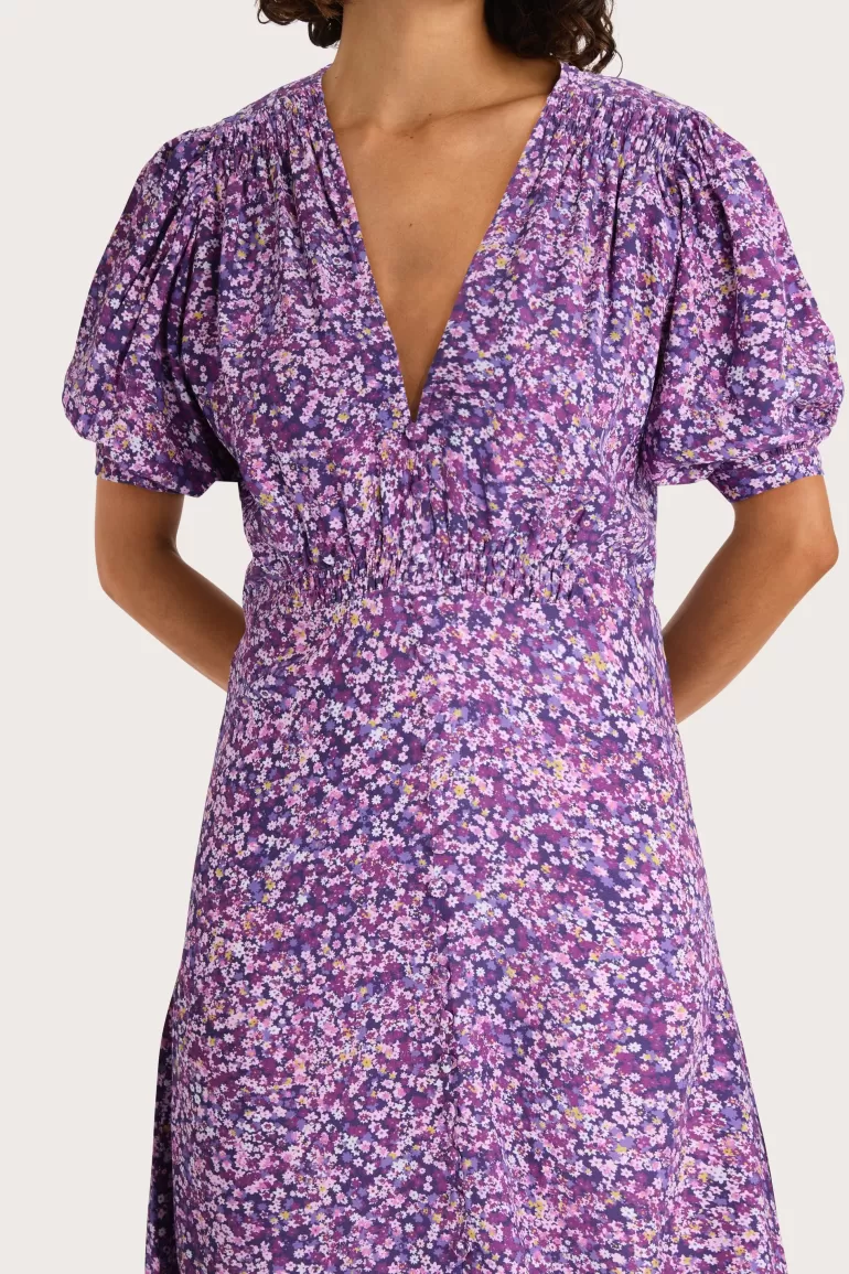 Clearance Faithfull the Brand Bellavista Midi Dress Meander Micro Purple