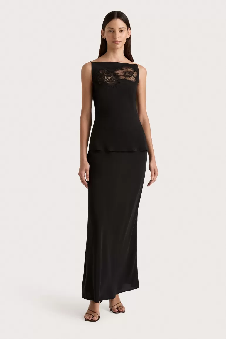 Shop Faithfull the Brand Biarritz Maxi Skirt Black