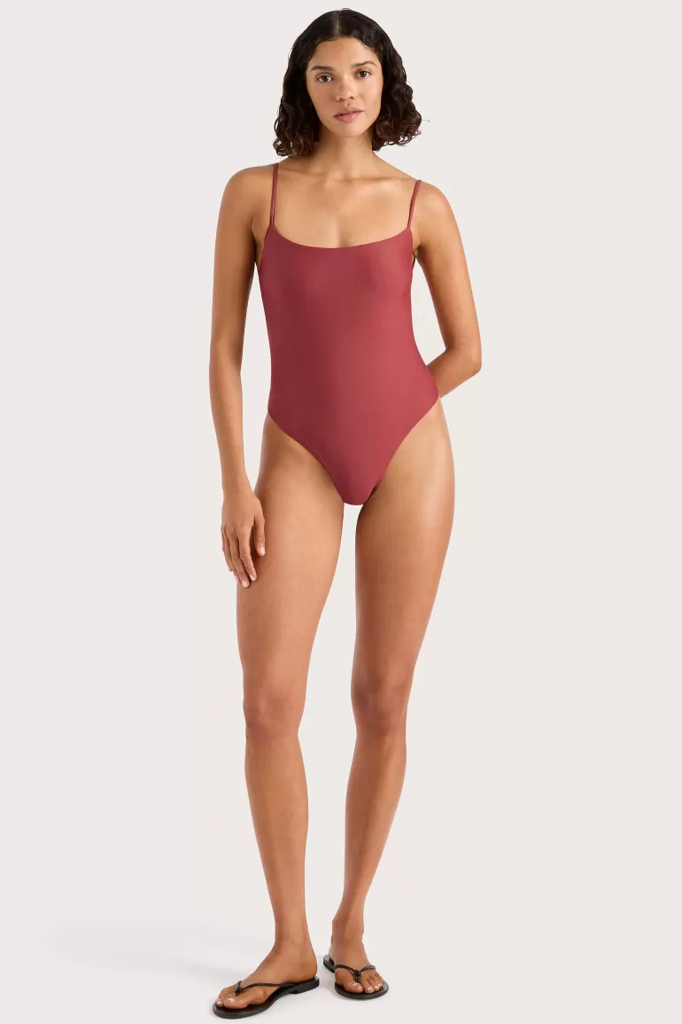 Hot Faithfull the Brand Cabo String One Piece Wine