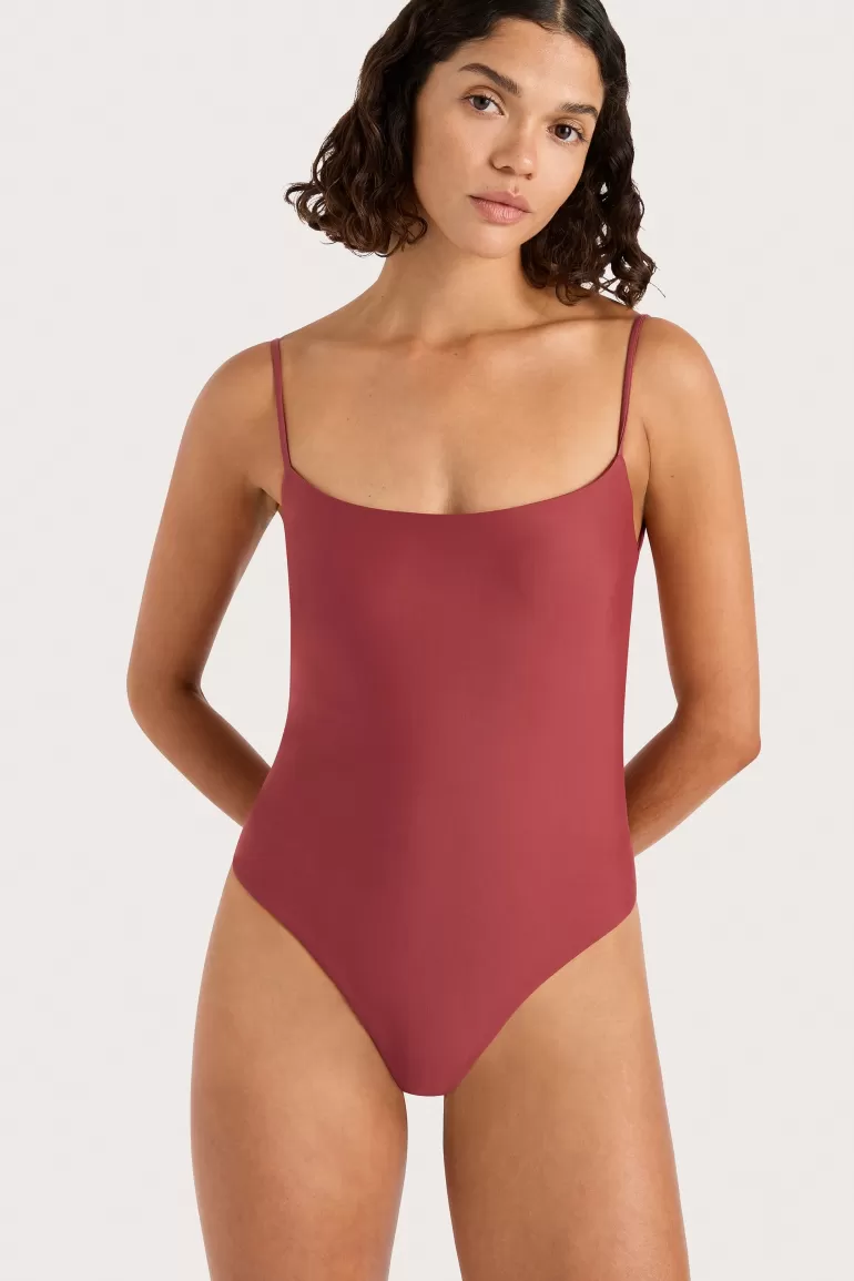 Hot Faithfull the Brand Cabo String One Piece Wine