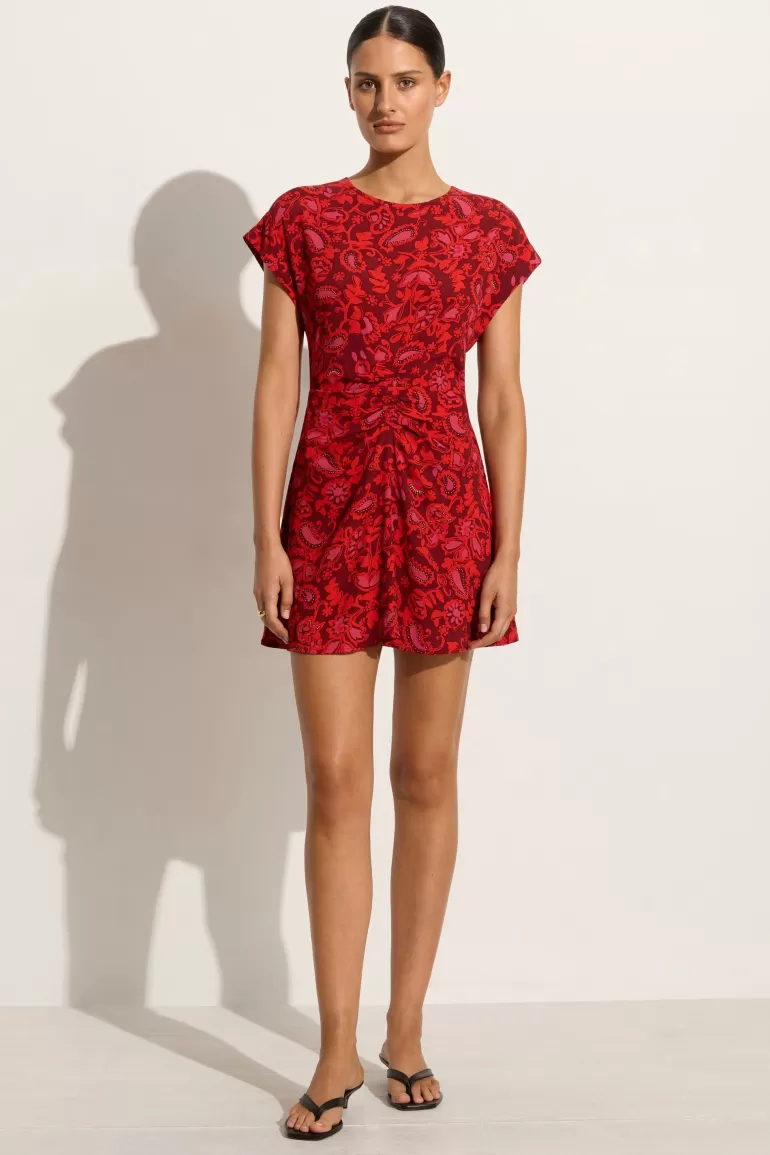 Outlet Faithfull the Brand Celestina Mini Dress Selcetta Paisley Red