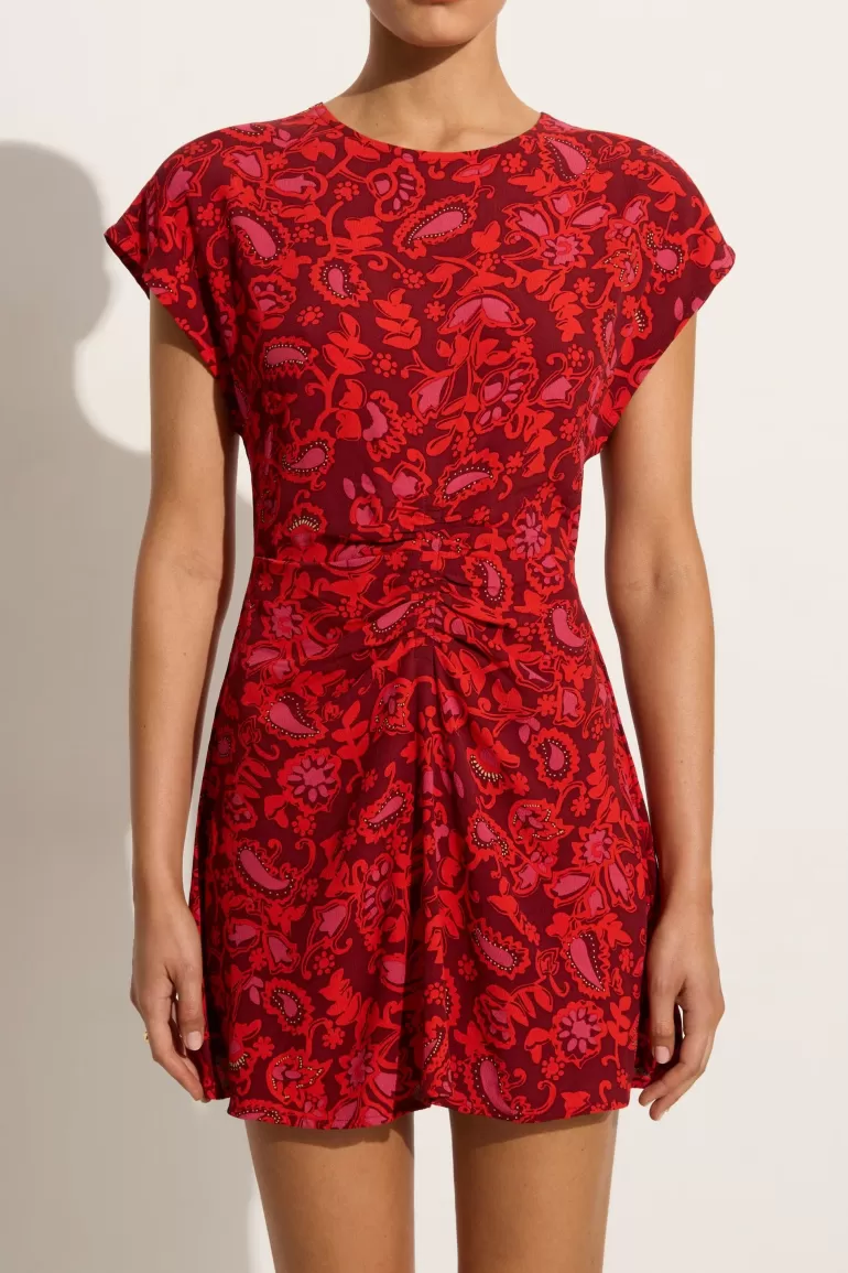 Outlet Faithfull the Brand Celestina Mini Dress Selcetta Paisley Red