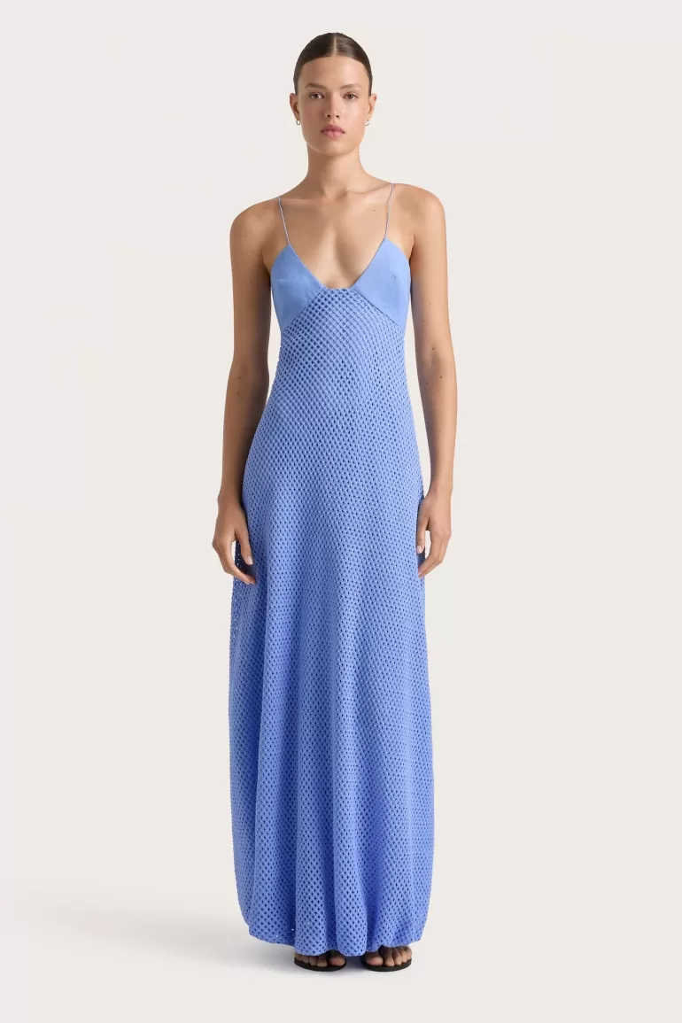 Shop Faithfull the Brand Ciele Maxi Dress Azalea Mid Blue