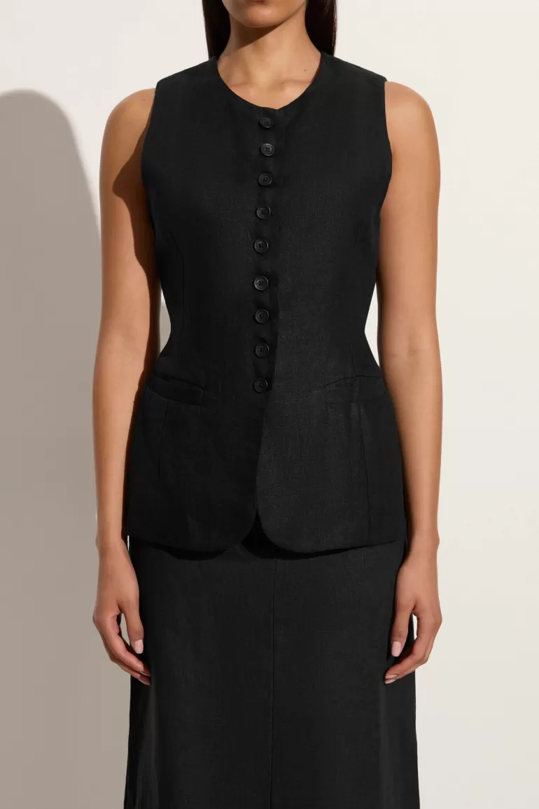 Fashion Faithfull the Brand Domenico Vest Black