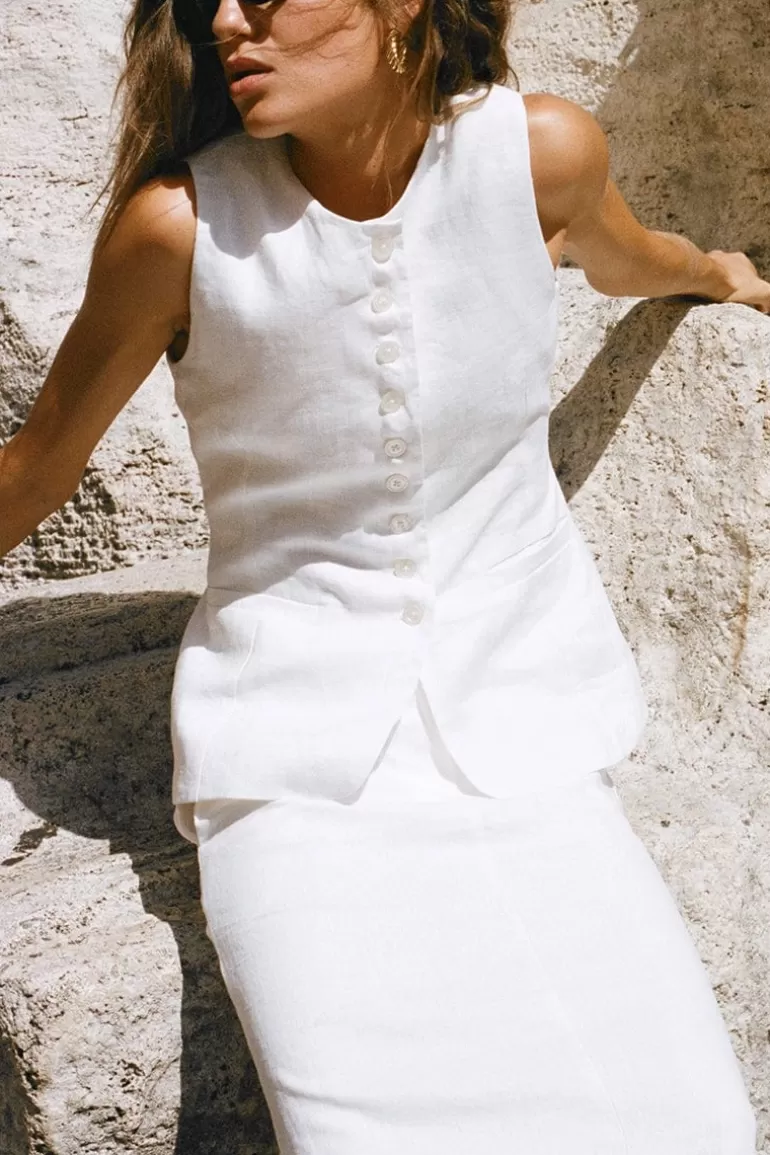 Shop Faithfull the Brand Domenico Vest White