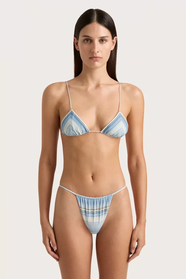 Outlet Faithfull the Brand Elea Bikini Top Futura Stripe Sky Blue