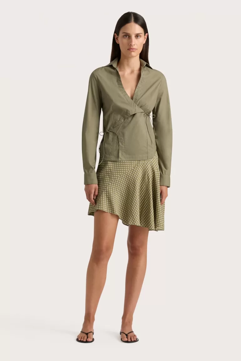 Online Faithfull the Brand Emalee Mini Skirt Oliander Khaki