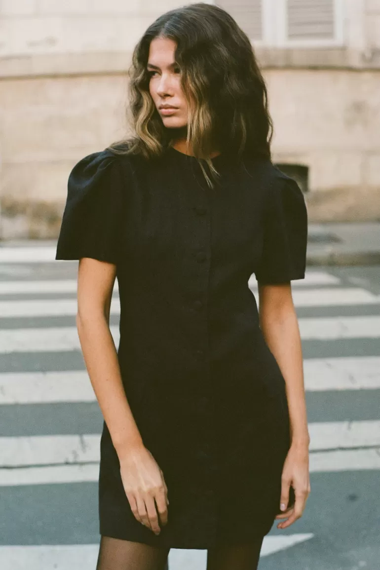 Shop Faithfull the Brand Emma Mini Dress Black