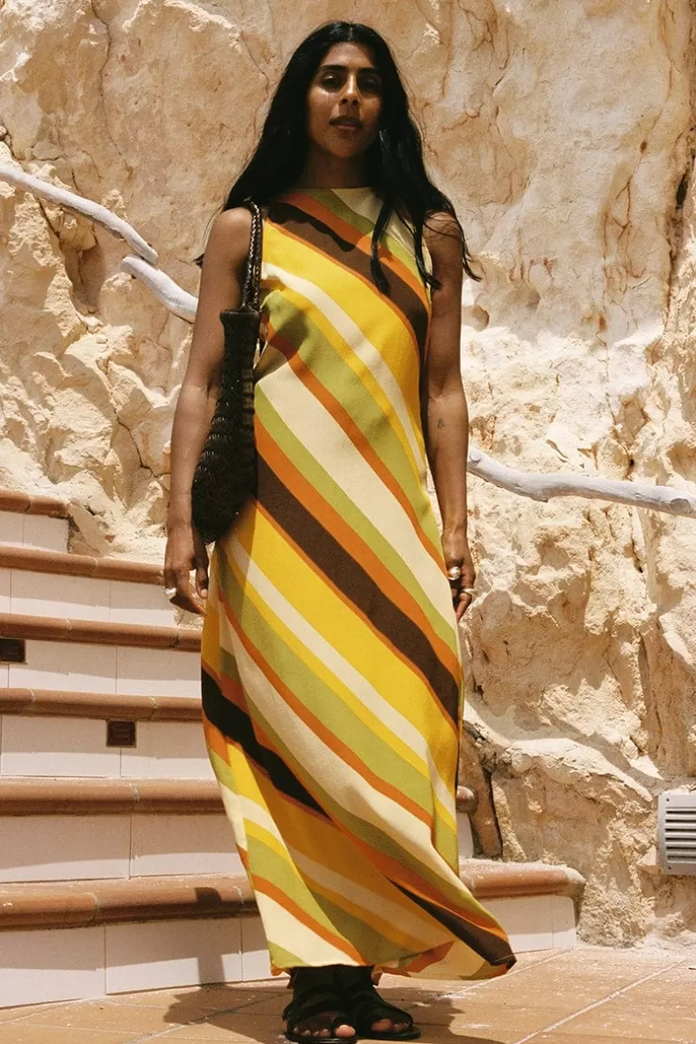 Cheap Faithfull the Brand Esposende Midi Dress Cisco Stripe Sun - Final Sale