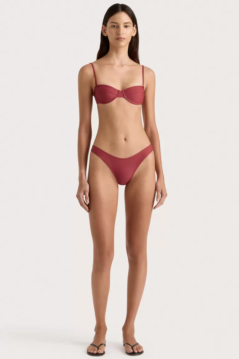 Clearance Faithfull the Brand Farrah Bikini Top Wine