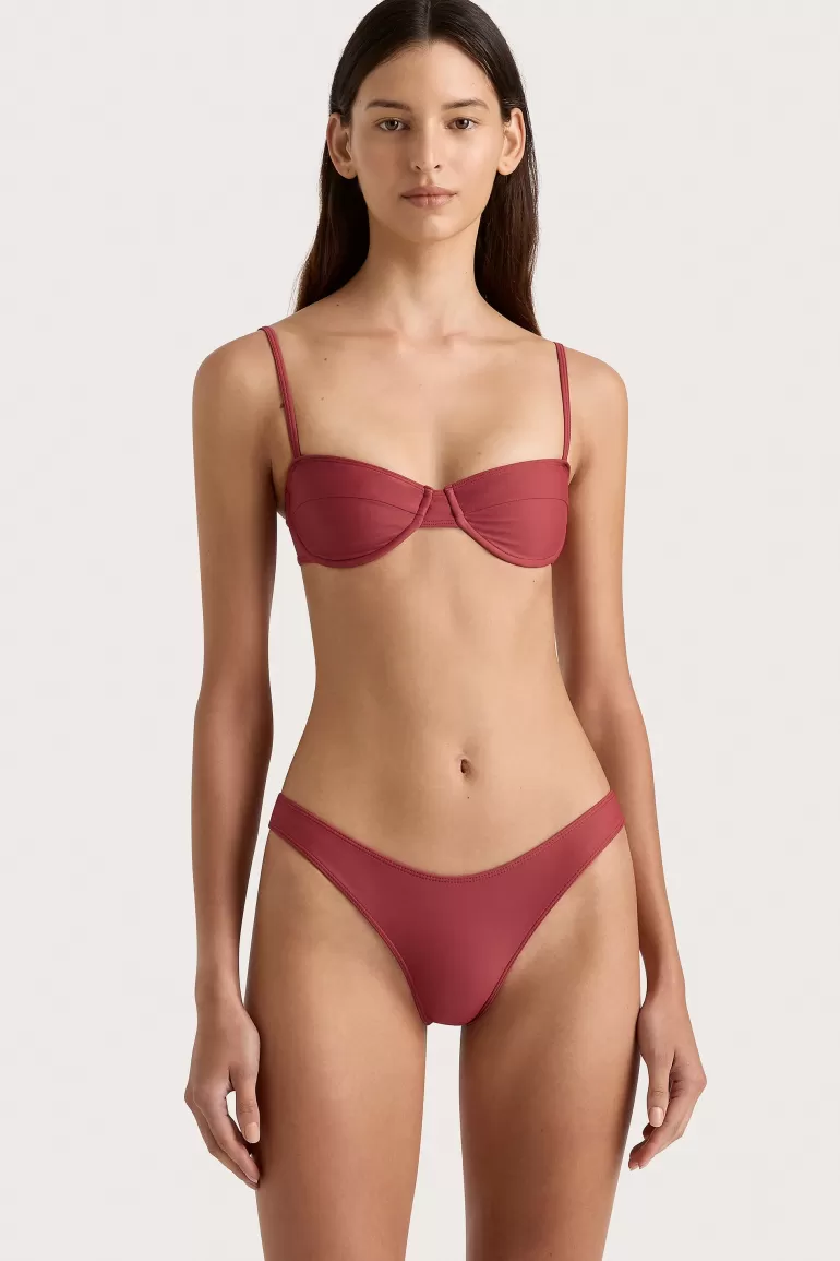 Clearance Faithfull the Brand Farrah Bikini Top Wine