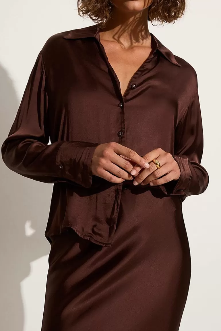 Store Faithfull the Brand Francisca Shirt Dark Truffle - Final Sale
