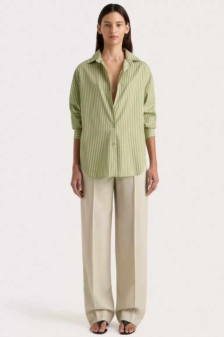 Fashion Faithfull the Brand Freja Shirt Green Stripe