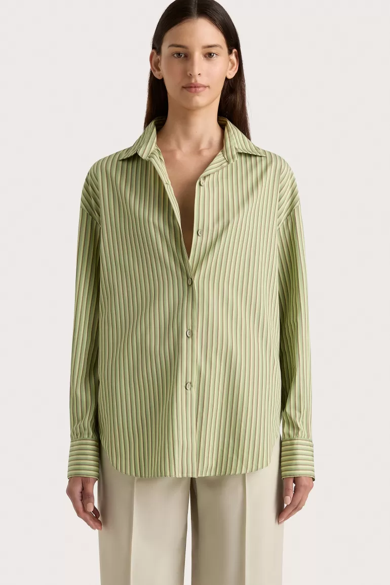 Fashion Faithfull the Brand Freja Shirt Green Stripe