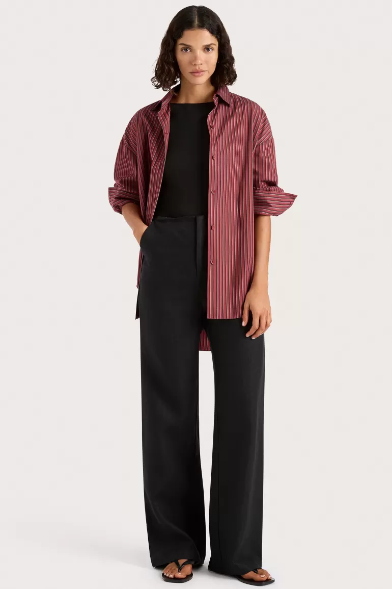 Best Sale Faithfull the Brand Freja Shirt Wine Stripe