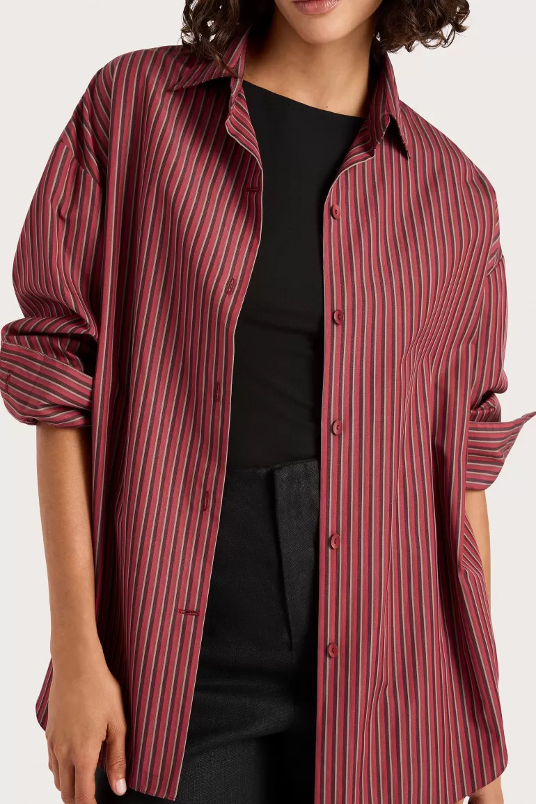 Best Sale Faithfull the Brand Freja Shirt Wine Stripe