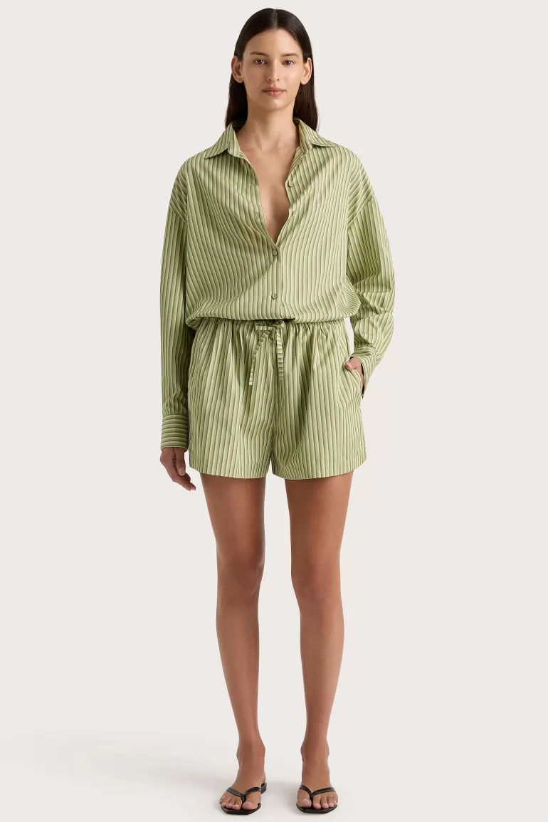 Cheap Faithfull the Brand Freja Shorts Green Stripe