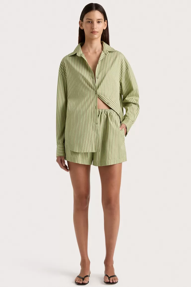 Cheap Faithfull the Brand Freja Shorts Green Stripe