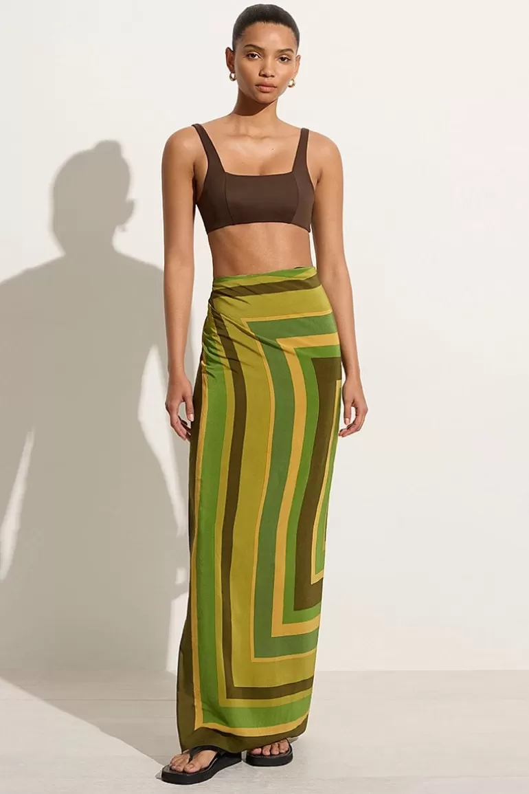 Shop Faithfull the Brand Fátima Pareo Cisco Stripe Palm - Final Sale