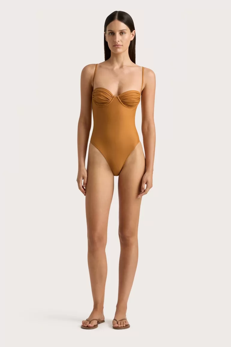 Shop Faithfull the Brand Gabriela One Piece Terracotta