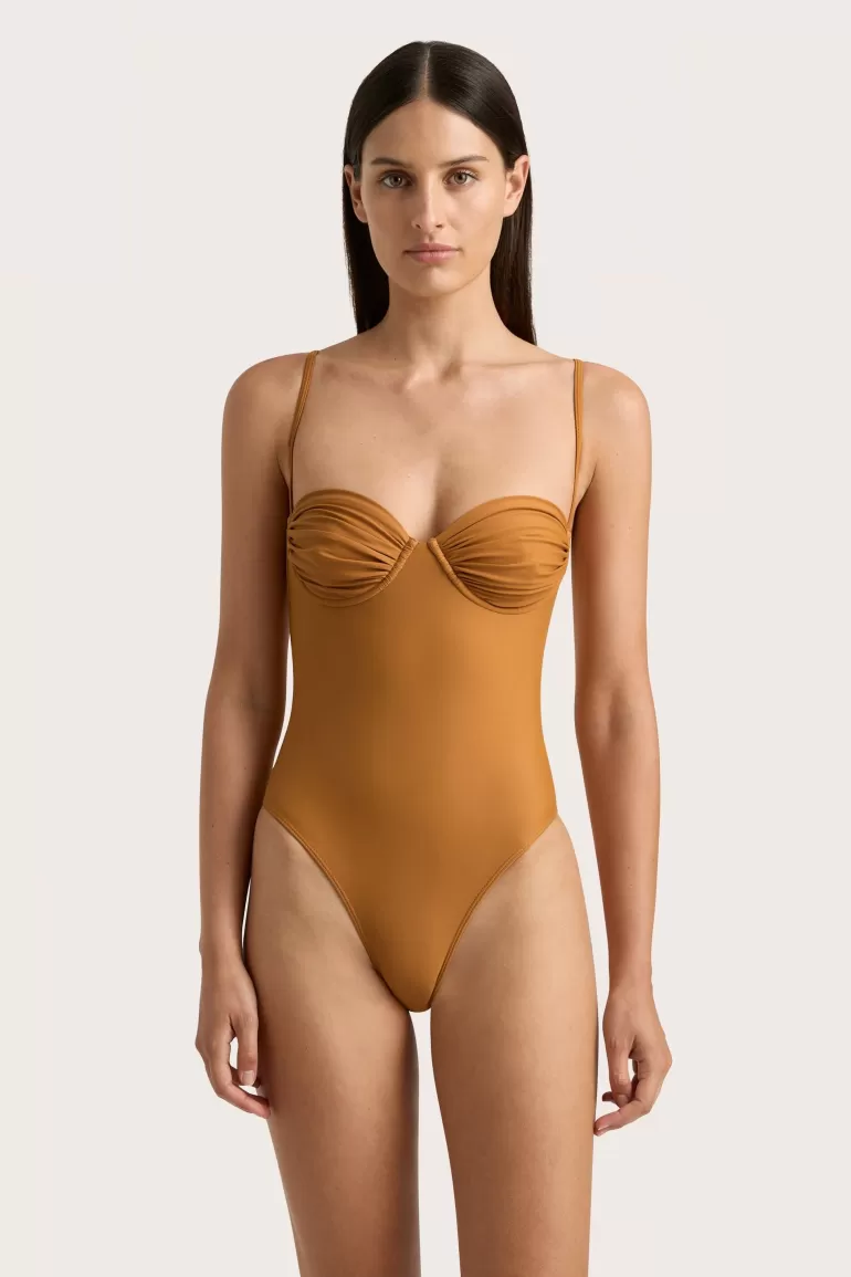 Shop Faithfull the Brand Gabriela One Piece Terracotta