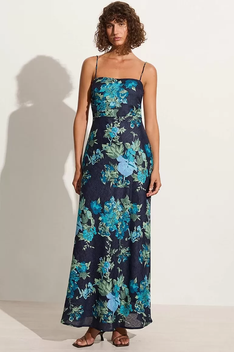 Shop Faithfull the Brand Garcia Maxi Dress Escala Floral Navy - Final Sale