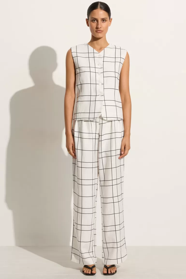 Online Faithfull the Brand Genio Vest Letizia Check White