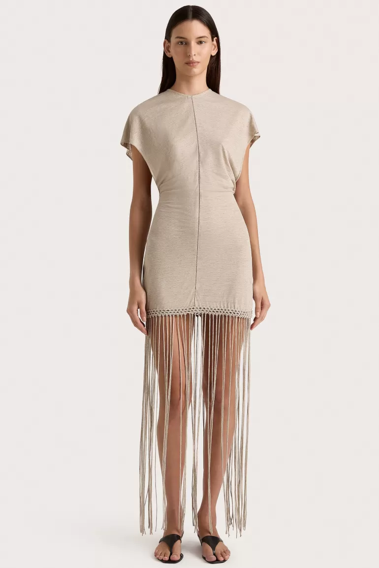 Outlet Faithfull the Brand Ines Fringe Dress Oatmeal