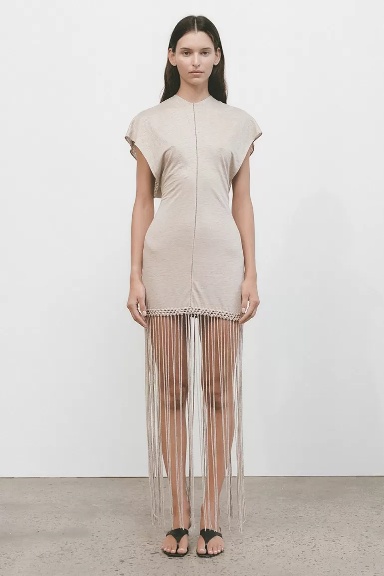 Outlet Faithfull the Brand Ines Fringe Dress Oatmeal