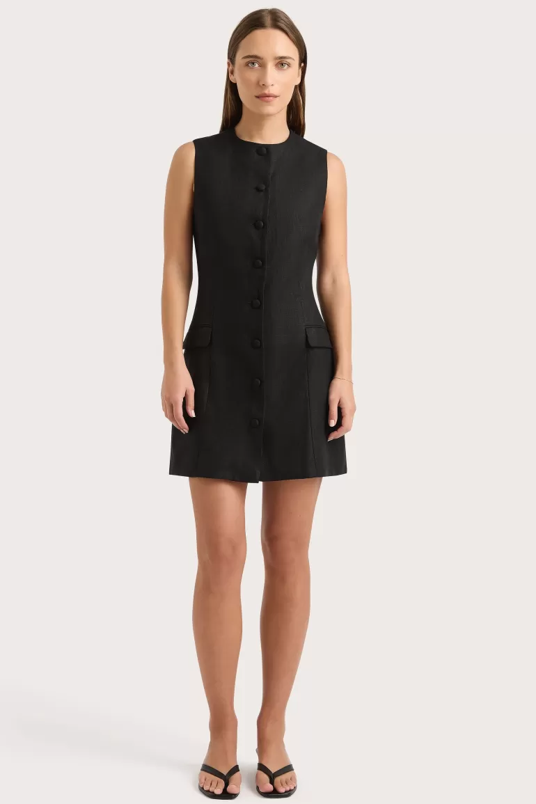 New Faithfull the Brand Jane Mini Dress Black