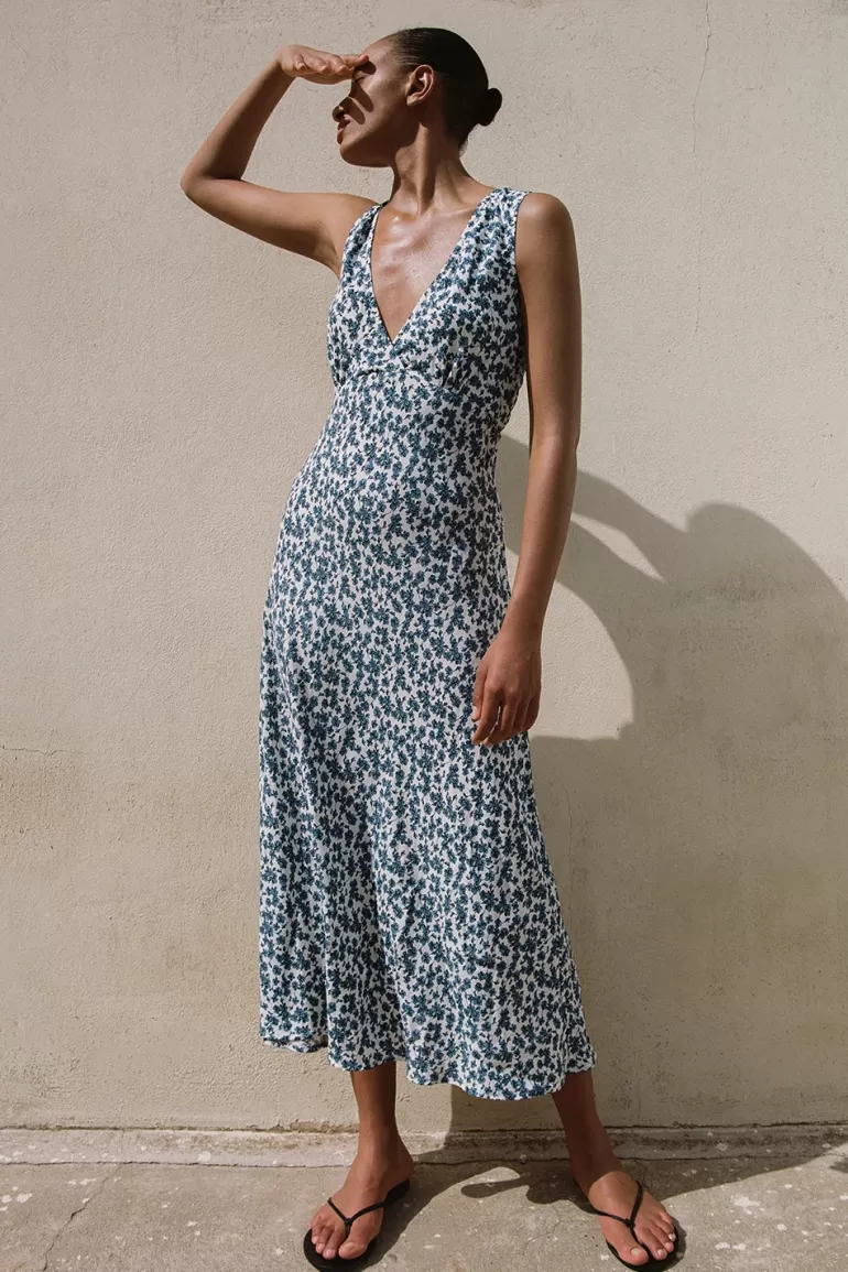 Flash Sale Faithfull the Brand Jardin Midi Dress Leilani Mid Blue