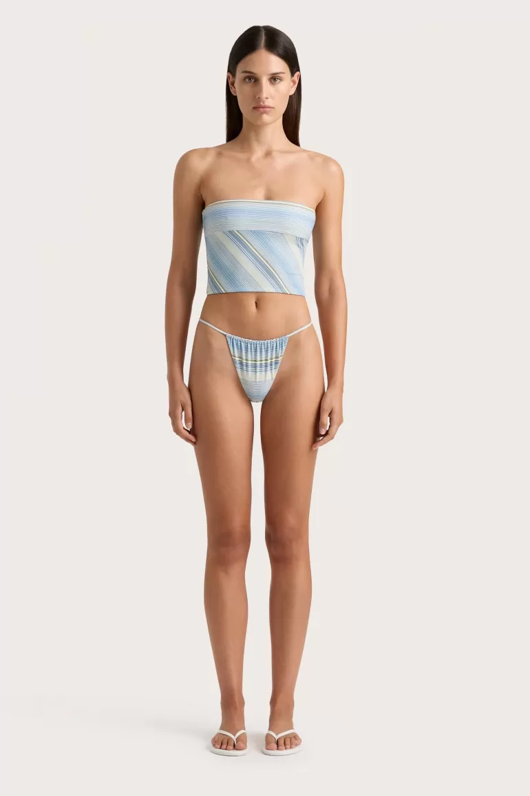 Sale Faithfull the Brand Jean Swim Top Futura Stripe Sky Blue