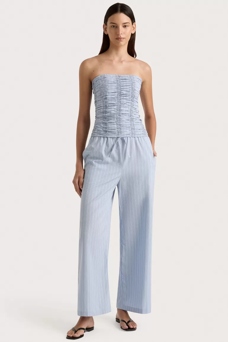 Best Sale Faithfull the Brand Jilliane Top Blue Pinstripe