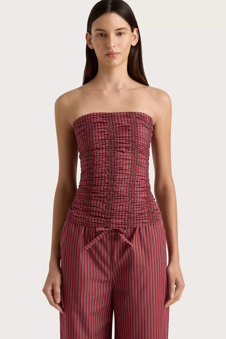 Cheap Faithfull the Brand Jilliane Top Wine Stripe
