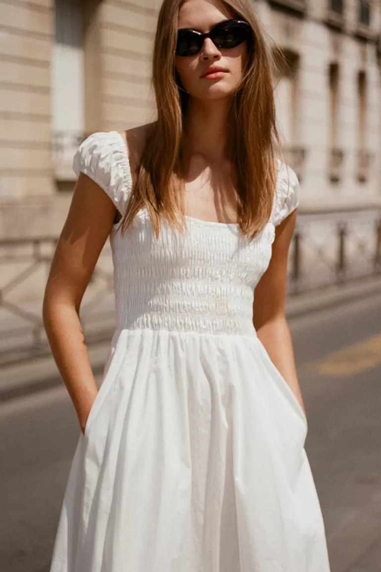 Online Faithfull the Brand Lene Midi Dress White