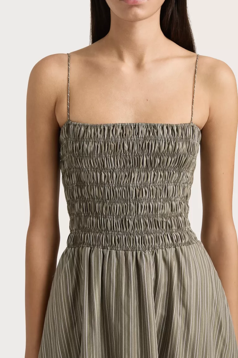 Online Faithfull the Brand Lida Maxi Dress Khaki Stripe