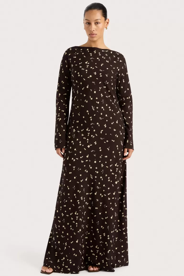 Store Faithfull the Brand Lilou Maxi Dress Clover Brown