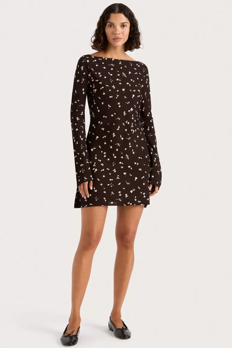 Cheap Faithfull the Brand Lilou Mini Dress Clover Brown