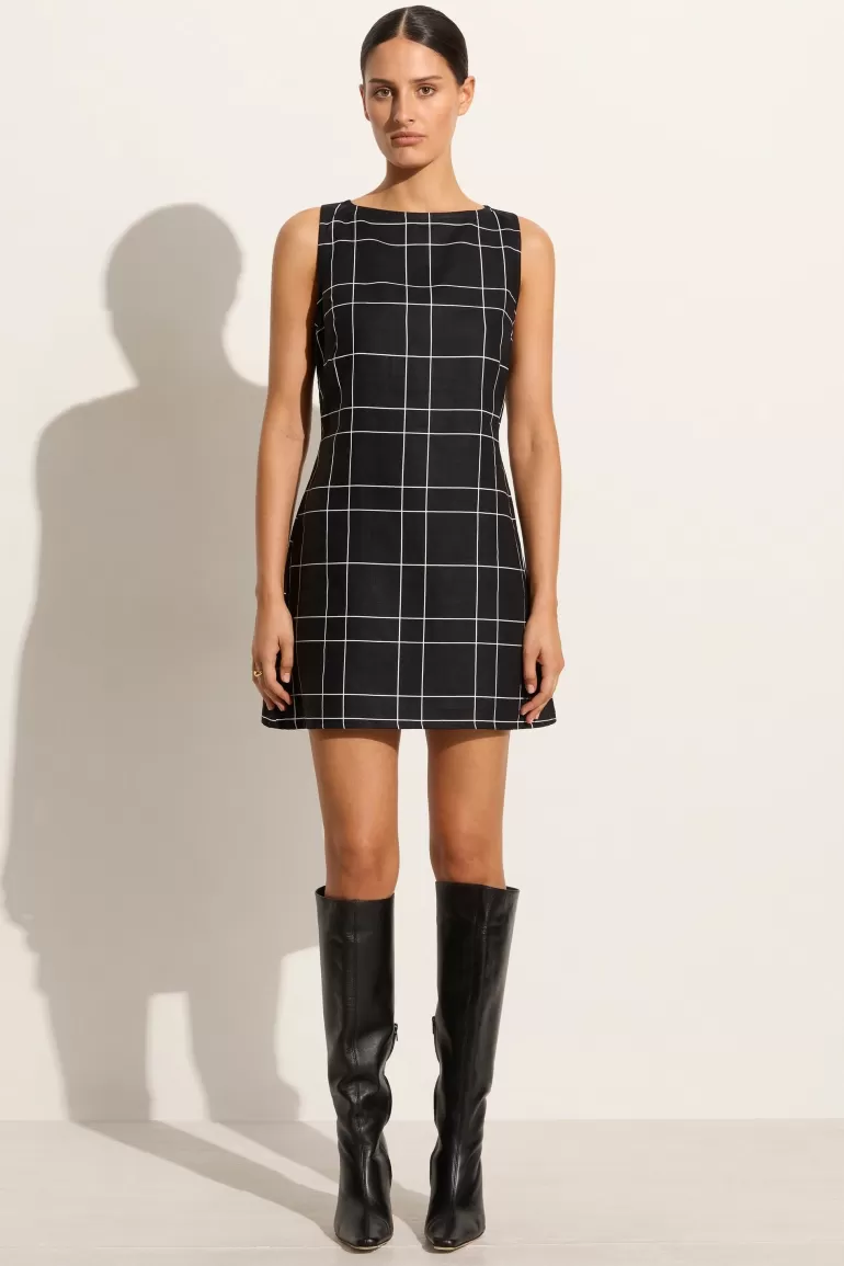 Cheap Faithfull the Brand Lui Mini Dress Letizia Check Black