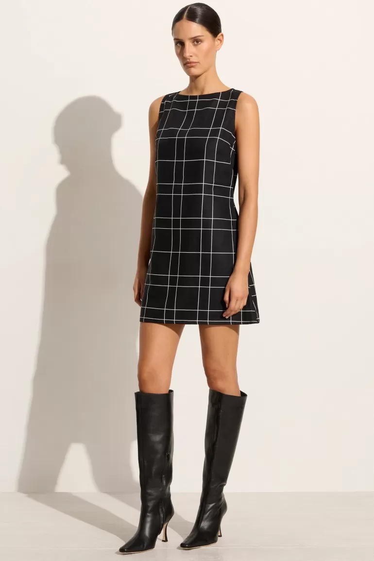 Cheap Faithfull the Brand Lui Mini Dress Letizia Check Black